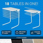 Table-Mate TV Tray Table | Portable Desk Folding Dinner Tray, Couch Table Trays for Eating Snack Food, Portable Laptop Desk, Bed Trays for Eating | Adjustable TV Trays with 3 Angles and Cup Holder - Image 2
