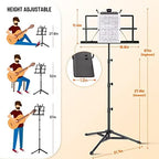 CAHAYA Portable Sheet Music Stand Adjustable Dual Use with Carrying Bag - Image 6