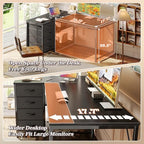 PRAISUN 43.3" Small L Shaped Desk with Power Outlets & 4 Drawers - Image 6