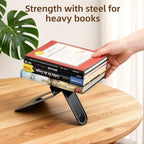 Happyhapi 14 Pair Book Ends for Shelves, 28 Pcs Metal Bookends Book Holder for Shelf, Heavy Book Stopper for Desk, Simple Library Office Home Bookend, 4.9 x 5.7 x 6.5 in, Black (Pack of 2) - Image 4