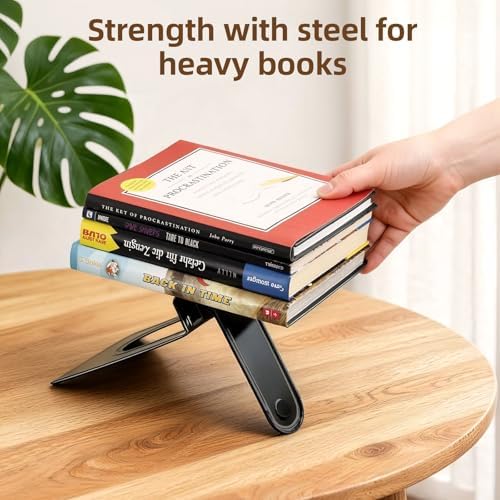 Happyhapi 14 Pair Book Ends for Shelves, 28 Pcs Metal Bookends Book Holder for Shelf, Heavy Book Stopper for Desk, Simple Library Office Home Bookend, 4.9 x 5.7 x 6.5 in, Black (Pack of 2) - Image 4