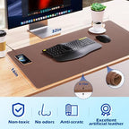 Wireless Charging Desk Mat, Mouse Pad, Brown-L, 32 * 16inch - Image 2