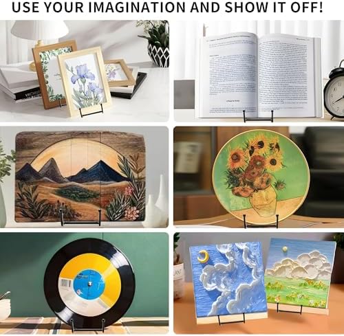 Birity 32 pcs 4.5in Plate Stands for Display,Metal Plate Holders Display Stands Can Be Used for Picture Stand,Book Stands for Display,Plate Display Stands,Easel,Photo Frame Stands,Desktop Stand - Image 3