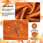 Peryiter 3 Pcs Fall Bath Towels Set, Fall Tree, Orange - Image 2