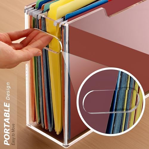 Acrylic File Folder Organizer, Letter Size Hanging File Organizer - Image 2