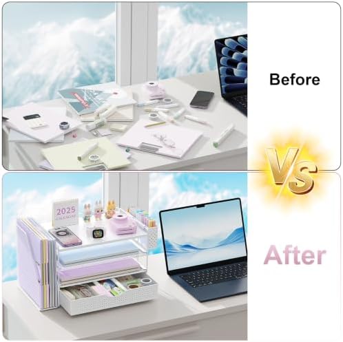 Wood Desk Organizers and Accessories with File Holder & Catalog Racks - Image 2
