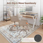 Anidaroel Office Chair Mat for Hardwood & Tile Floor, 4x6 Floor Mat for Office Chair, Under Desk Rug for Rolling Chair on Hardwood, Low Pile Carpet Floor Protector Rug, Easy to Clean, Khaki - Image 4