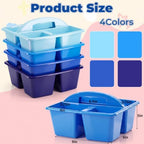 Kathfly 12 Pack Classroom Caddy Organizer with Handle Bulk, Blue - Image 4