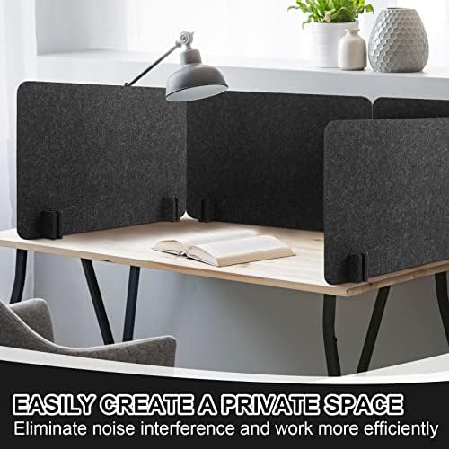 Fabbay 2 Pcs Acoustic Desk Divider Desk Partition for Students 16 x 24 Inch Table Freestanding Privacy Panel Visual Distraction and Noise Reducing for School Classroom Teacher Office (Black Gray) - Image 5