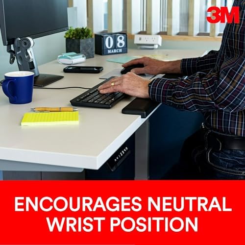 3M Gel Wrist Rest for Standing Desks, Wraps Around Edge of Desk for Comfort, Non-Slip Back Stays in Place (WR200B) - Image 3