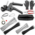 300 Pcs Metal Zip Ties Gun Kit, Heavy Duty Stainless Steel Zip Ties by PEGCRAF