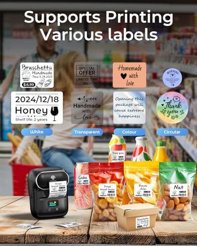 Phomemo M110 Label Maker with 3 Tapes, Bluetooth Portable Thermal Printer - Image 3