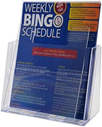 Marketing Holders Catalog Kit Single Pocket Lettersize Countertop Brochure Holder Clear Acrylic All in One Magazine Stand with 8.5" x 11" Sign Holder and Paper Dog Earring Shield - Image 2