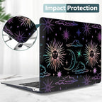 DONGKE Compatible with MacBook Air 13 inch Case 2021 2020 2019 2018 Release A2337 M1 A2179 A1932 with Retina Display & Touch ID, Plastic Hard Shell & Keyboard Cover - Sun & Moon - Image 6
