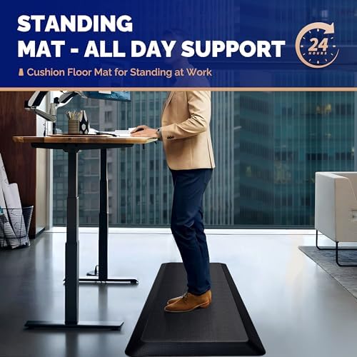 FEATOL Anti Fatigue Mat for Standing Desk & Kitchen Floor, 9/10 Extra Thick - Image 2