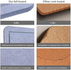 Large Bulletin Board - 48 x 36 Inches, Decorative Felt Pin Board for Wall - 4' x 3' Foldable Photo Display Board with Self-Adhesive Tape, Includes 20 Push Pins - Lavender Blue - Image 5
