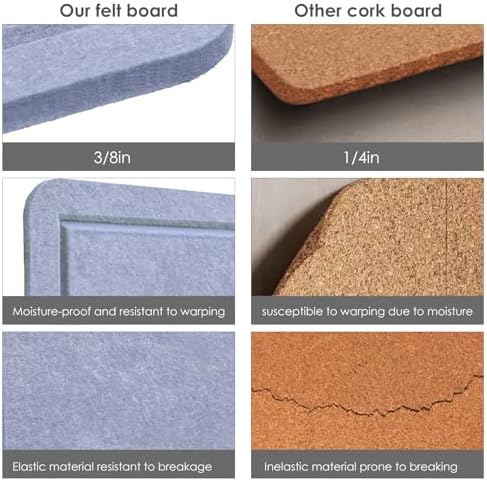 Large Bulletin Board - 48 x 36 Inches, Decorative Felt Pin Board for Wall - 4' x 3' Foldable Photo Display Board with Self-Adhesive Tape, Includes 20 Push Pins - Lavender Blue - Image 5