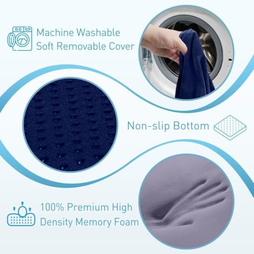 BlissTrends Extra Thick Seat Cushion for Office Chair & Car Seat, Blue - Image 3