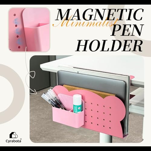 Under Desk Laptop Holder, No Drill Table Side Storage Organizer, Cute Pink Panda Clamp On Desktop Shelf Steel Table Hanging Mount File Tray, Desk Accessories & Workspace Organizers (Pink Panda) - Image 4