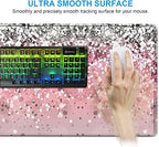 Pink Mouse Pad,Keyboard Mouse Pad Set,Extended Gaming Mouse Pad + Memory Foam Keyboard Wrist Rest Support, Pink Glitter Office Desk Mat Writing Pad Easy Typing Pain Relief,XXL Large Mousepad Desk Mat - Image 5
