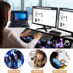 Mouse Pad,Large Pink Desk Mat, 4in1 XXL Mousepad + Keyboard Wrist Rest+Mouse Wrist Rest+Coaster Set with Ergonomic Desk Pad for Home Office Table Computer-Glowing Night Pink Butterflies - Image 7