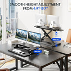 FLEXISPOT 32" Electric Standing Desk Converter, Motorized Sit to Stand Desk Riser, Height Adjustable Desktop Monitor and Laptop Workstation with Wide Keyboard Tray, Black - Image 4