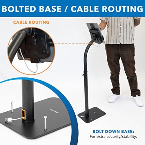 Mount-It! Anti-Theft Universal Tablet Floor Stand with Locking Clamp, Black - Image 6