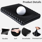 Gel Seat Cushion, Jumbo&Thick Gel Cushion with Non-Slip Cover for Home Office Car Seat Wheelchair, Soft Breathable Honeycomb Chair Pads for Relieve Hip Pain, Black 20x20x1.9inch - Image 3