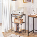 HOOBRO Tall Side Table, Telephone End Table with Metal Mesh Basket - Image 5