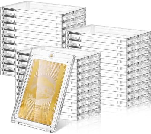 SATINIOR 30 Pcs Clear 100Pt Magnetic Card Holders for Trading Cards by SATINIOR