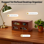 Desktop Storage Cabinet with 4 Drawers,Wooden Storage Drawers for Table,Decorative Desk Organizing Cabinets for Home and Office - Image 3