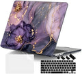 DONGKE for MacBook Air 13 Inch Case M5 2026 M4 2025 M3 M2 2024-2022 A3449 A3240 A3113 A2681, Plastic Hard Shell & Keyboard Cover & Screen Film for MacBook Air 13.6 Inch Case - Purple Hydrangea by DONGKE