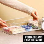 Clear Plastic Storage Bins, Home Bathroom Laundry Room Freezer Refrigerator Pantry Organizers and Storage Containers Fridge Organizer Bins Kitchen Organization Cabinet Medicine Bin for organizing - Image 7