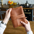 Leather Cord Organizer Roll – Genuine Leather Cable Organizer for Chargers, Earbuds & Tech Accessories, Handmade Travel Cord Storage Case, Portable Leather Tech Roll, Warm Brown - Image 3