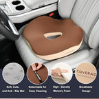 Coverado Car Seat Cushion with Memory Foam, Ergonomic Driving Seat Cushion for Sciatica, Tailbone, Back Pain Relief, Premium Non-Slip Washable Cushion for Car, Driver, Office, Wheelchair - Image 4