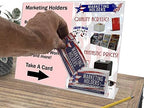 Marketing Holders 6 Pack Acrylic Sign Holder for 11" x 8.5" Signs with 3.5" x 2" Appointment Card Slot Clear Slanted Side Load Display for Counters in Reception Areas Lobbies and Business Offices - Image 2