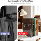 Clear Acrylic Magazine File Holder, 3 Compartment Desk Organizer - Image 7