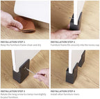 Bed Risers 4 Inch with Adjustable Screw Clamp, 4 Pack, Black - Image 5