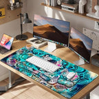 Large Mouse Pad with Wrist Support 4 in1 Set, XXL Big Game Mousepad + Keyboard Wrist Rest+Mouse Wrist Rest+Coaster Ergonomic Gaming Mat for Home Office Table Computer I Nice Green Mandala - Image 7