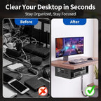 Under Desk Storage Shelf, 12"x11" Vented Steel Desk Add-On Tray for Small Form Factor SFF Computers Laptop, Compatible with PlayStation 4 PS4 Pro PS4 Slim - Image 3