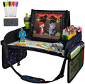 Lusso Gear Car Seat Activity Tray - Dry-Erase Top & Toddler Travel Essential - Mesh Pockets & Car Back Seat Organizer - Cup Holder & Road Trip Essentials for Kids - 600D Oxford Material by LussoGear