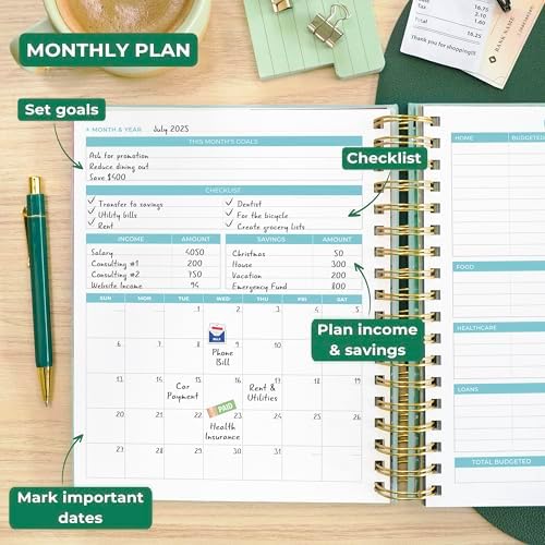 Clever Fox Budget Planner & Monthly Bill Organizer, Large Mint Green - Image 3
