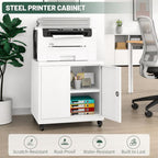 Large Rolling Printer Stand with Storage,Printer Table for Home Office - Image 6