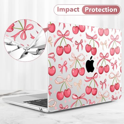 May Chen for M5 MacBook Air 13.6 Inch Case 2026 2025 2024-2022 Release M5 A3449 M4 A3240 M3 A3113 M2 A2681, Plastic Hard Shell Case for MacBook Air 13.6" with Retina Display, Cherries & Bows - Image 6