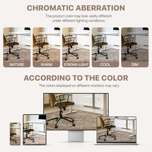 36"x48" Office Chair Mat for Hardwood Floor, Non-Slip Washable Brown Red - Image 6