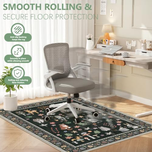 Office Chair Mat for Hardwood Floor & Tile Floor,48"X 60"-Colorful Animals - Image 4