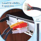 Pangda Braided Wire Loom 1/2'' X 300 Ft, Black-Blue - Image 4