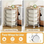 KINGBOARD Slim Rolling Cart with 4 Drawers, Metal Utility Storage Cart - Image 5