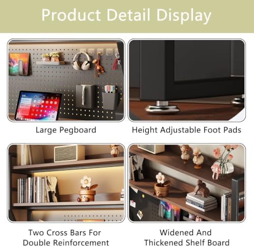 Desk Shelf, 2-Tier Desktop Organizer, 53.1" L,Desk Hutch Storage Rack - Image 6