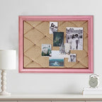 SOFE Pink Bulletin Board Fabric Pin Board, 21"×27" Vision Board, Wood Frame - Image 4
